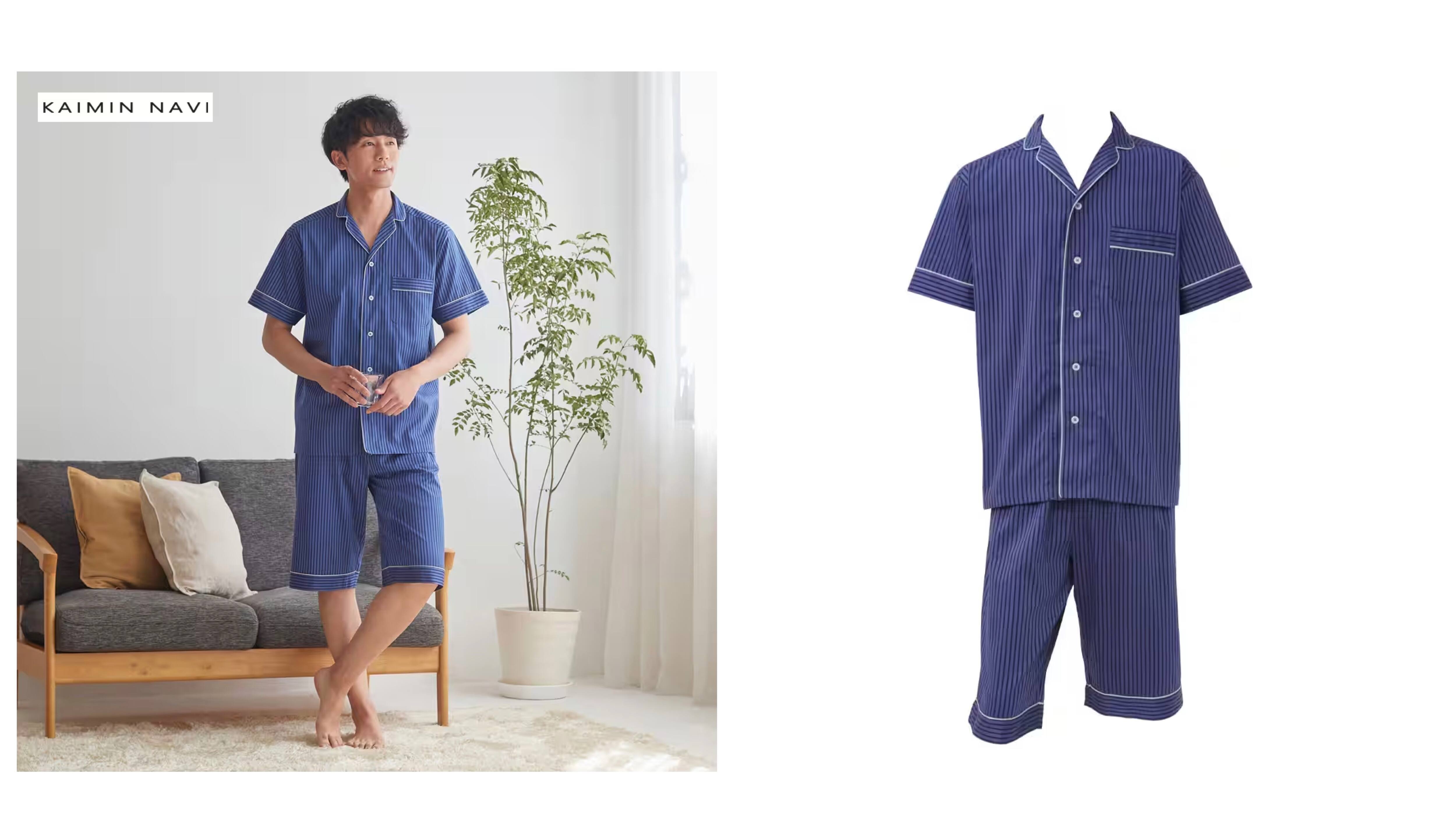 KAIMIN NAVI(カイミンナビ)パジャマ　半袖６分丈パンツ<GM1021>