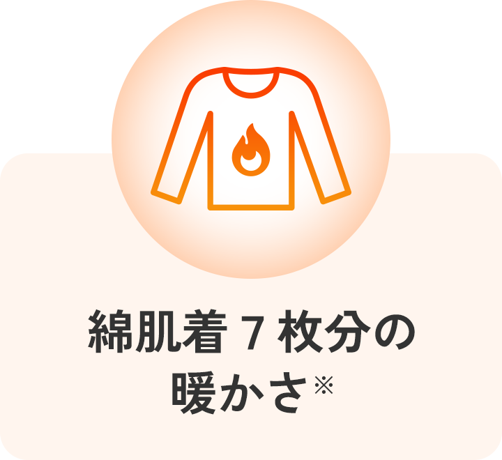 綿肌着7枚分の暖かさ