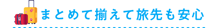 まとめて揃えて旅先も安心