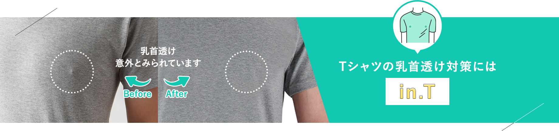 Tシャツの乳首透け対策には【in.T】
