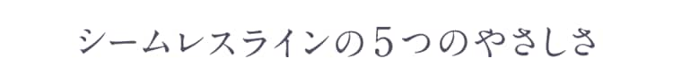 シームレスライン5つのやさしさ