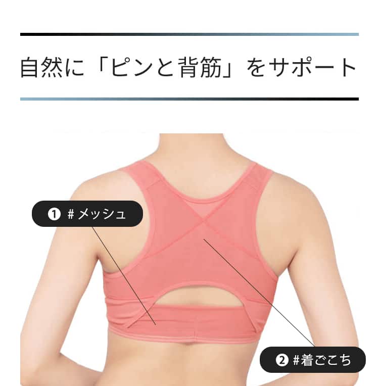 自然に「ピンと背筋」をサポート