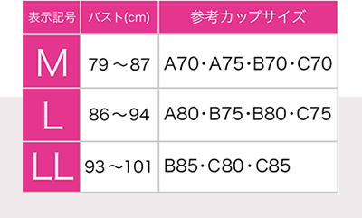 参考サイズ表