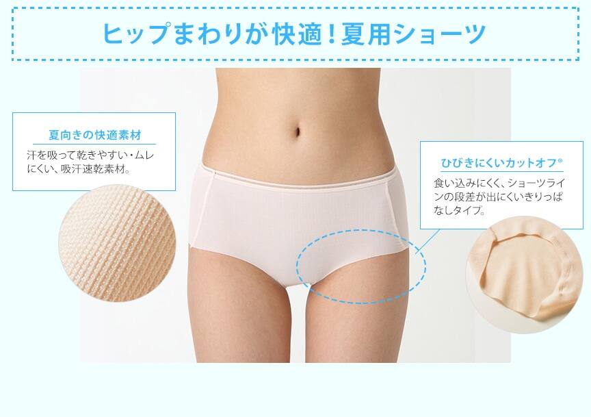 ヒップまわりが快適!夏用ショーツ