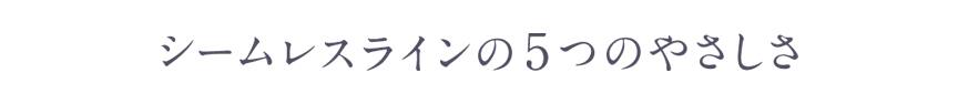 シームレスライン5つのやさしさ