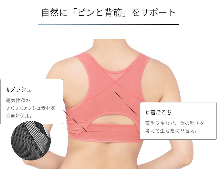 自然に「ピンと背筋」をサポート
