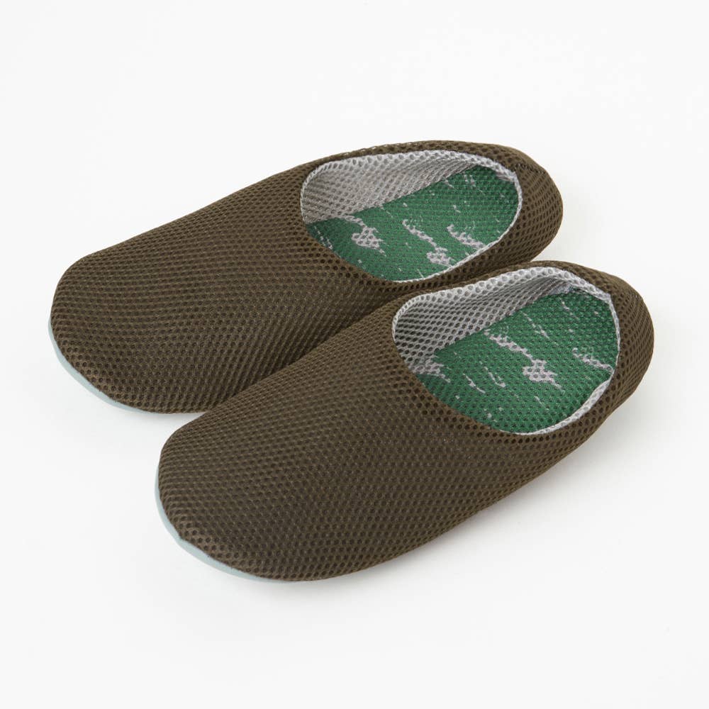 【サボタイプ】足底迷彩柄スリッポン【SALE】 ADT102 ブラウン