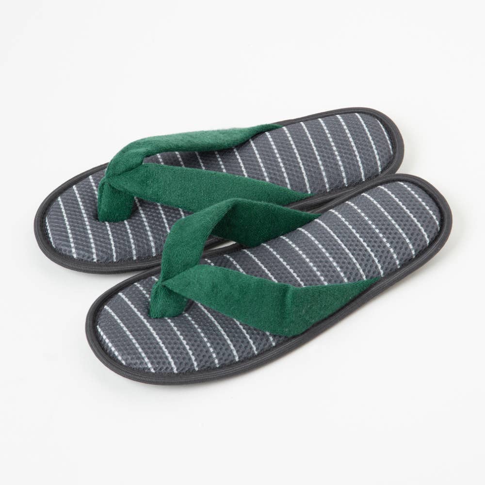 【サンダル】足底ボーダー柄スリッポン【SALE】 ADT106 チャコールグレー