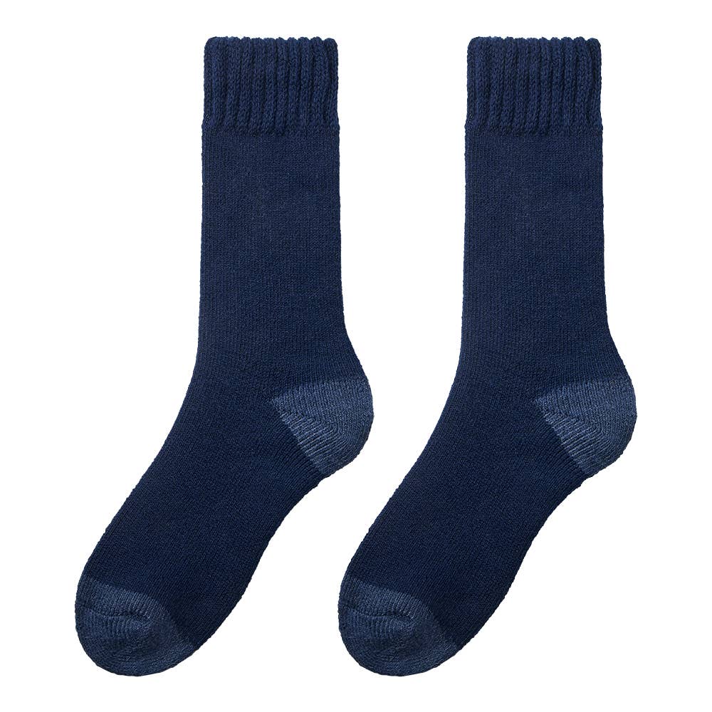 【ファイヤーアセドロン】毛混総パイルクルー丈ソックス AGY304 インディゴ