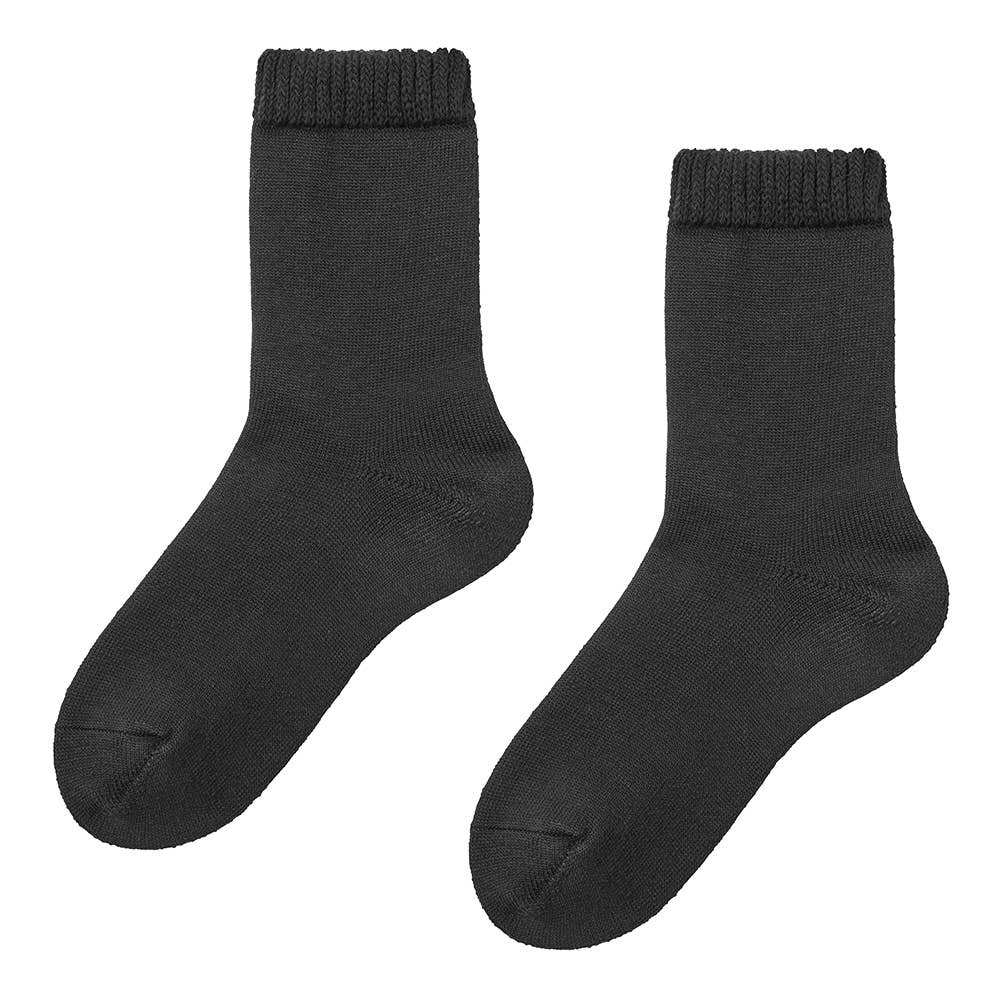 【ファイヤーアセドロン】総パイル編みクルー丈ソックス AGY601 ブラック