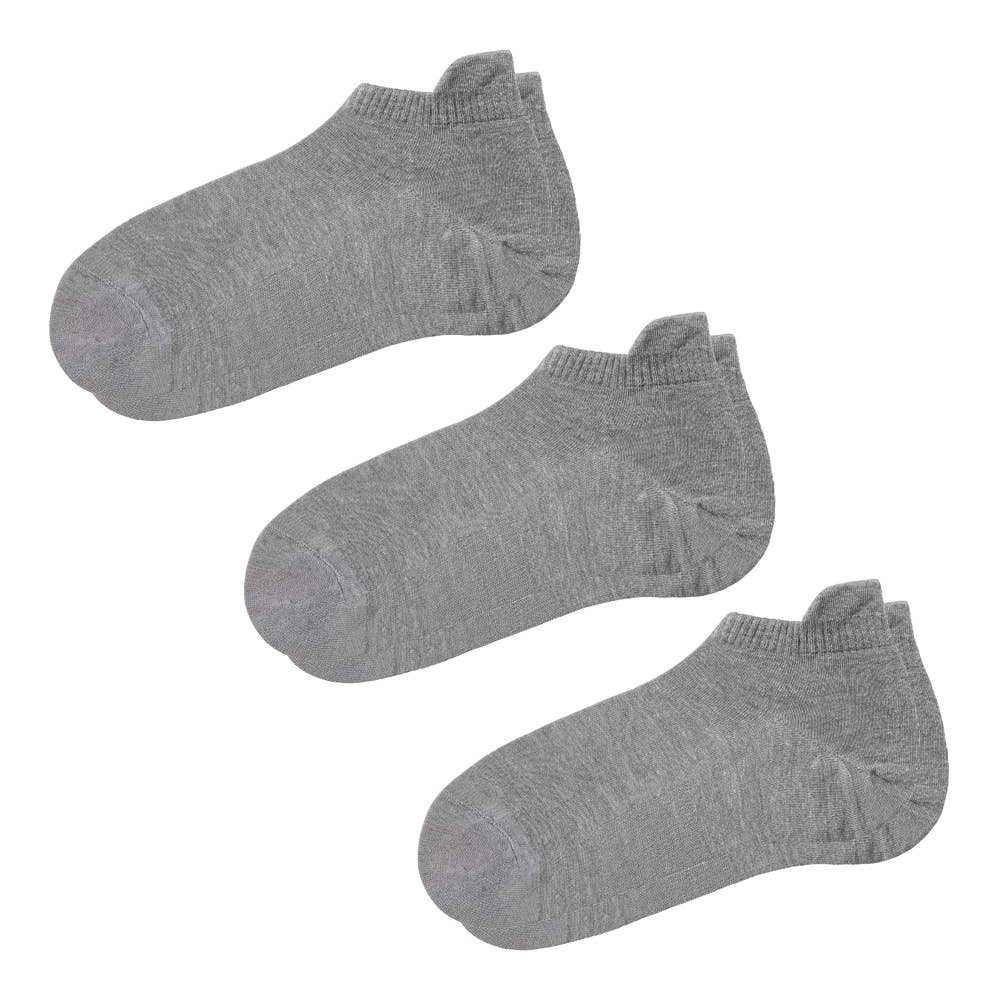 ネット限定3足セット【アセドロン】スニーカー丈 ソックス ハンズフリータイプシューズ対応 AGZ711 モクグレー