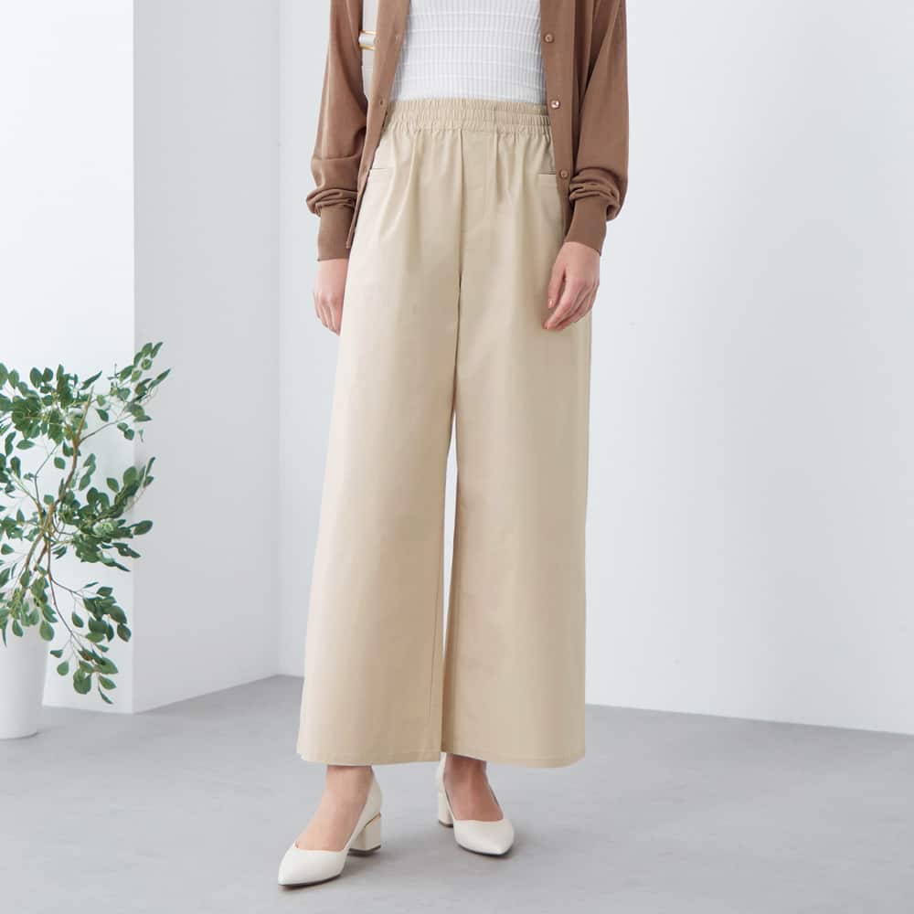 冷感・ワイド】軽量綿混ワイドパンツ【SALE】 ALT502 :レディース パンツ・ズボン・スカート