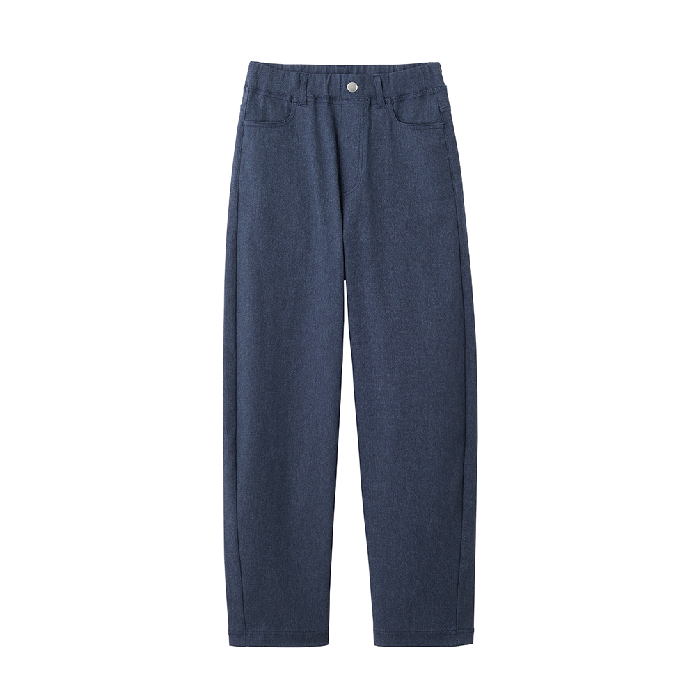 【テーパード】デニム調ツイルカーブパンツ ALY539 ネービー