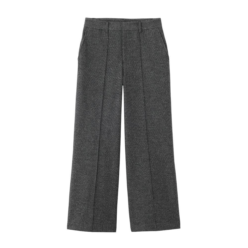 【ストレート】MIXヘリンボーン微起毛パンツ【SALE】 ALY542 モクブラック