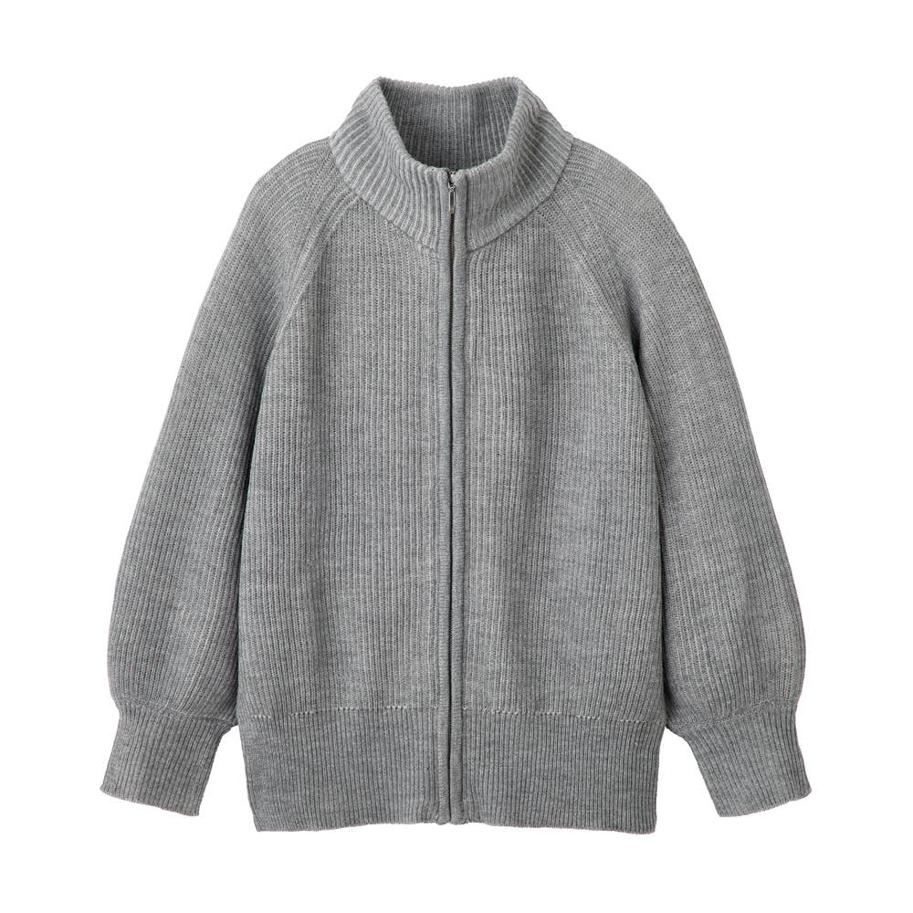 リブ編みニットブルゾン【SALE】 ALY635 モクグレー