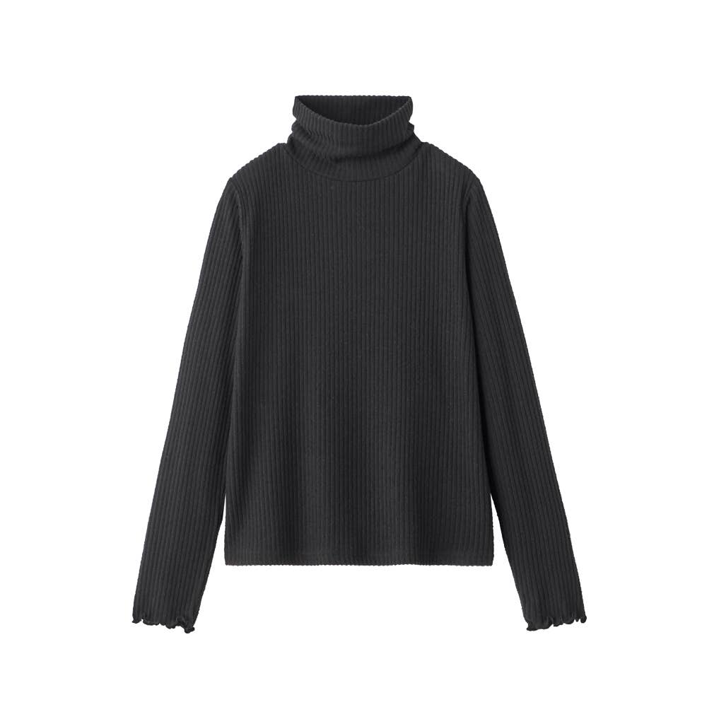 微起毛ハイネックカットソー【SALE】 ALY642 ブラック