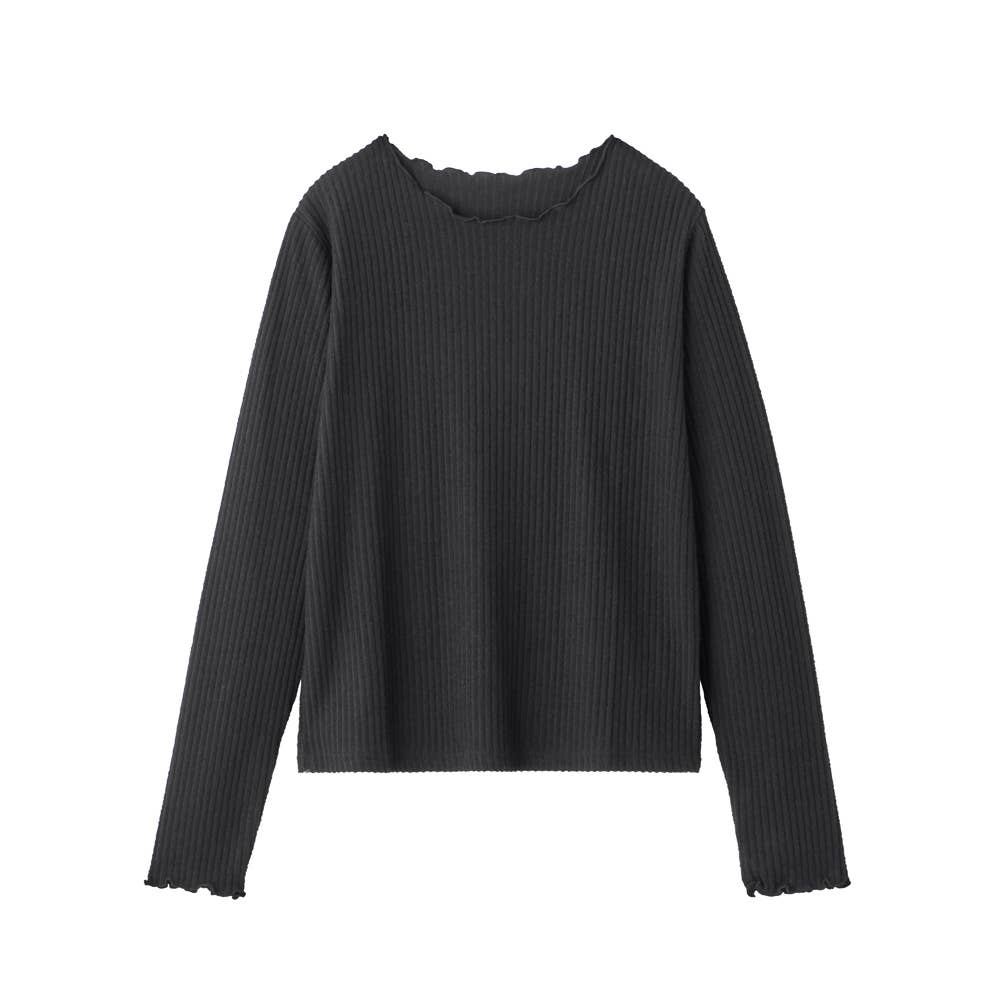 微起毛ボートネックカットソー ALY643 ブラック