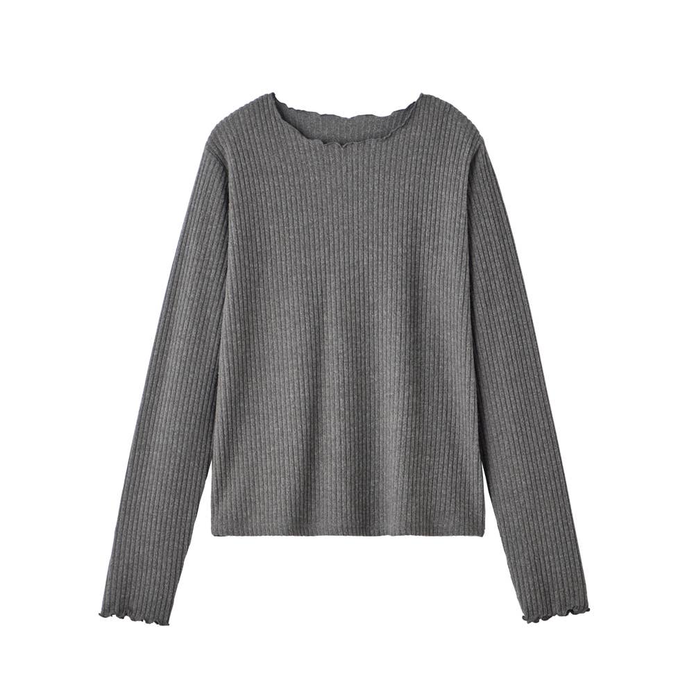 微起毛ボートネックカットソー ALY643 モクグレー