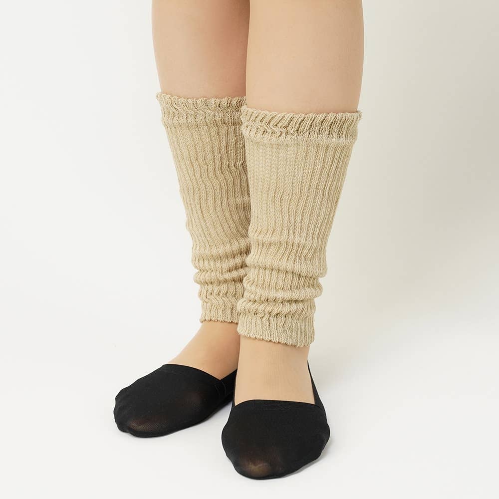 ゆったりはきやすいレッグウォーマー レディース フリー モクベージュ レディース