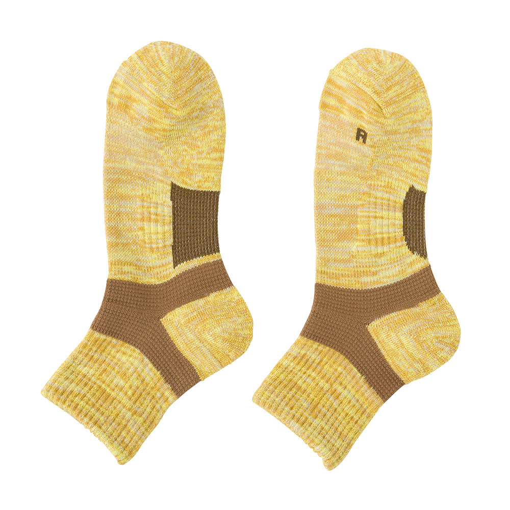 アーチサポート付クルー丈ソックス【くつしたの日対象】 AS0102 モクイエロー