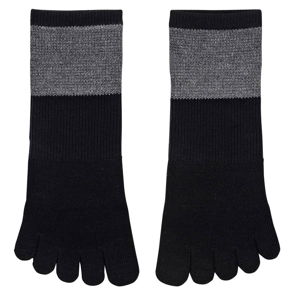 【ネット限定お得3足セット・5本指】アーチサポート付スニーカーソックス AS0403 ブラック