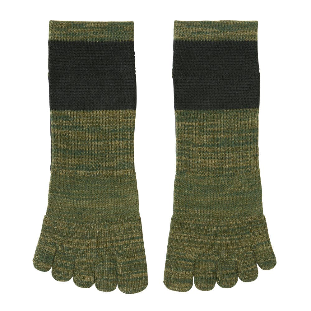 【ネット限定お得3足セット・5本指】アーチサポート付スニーカーソックス AS0403 モクカーキ