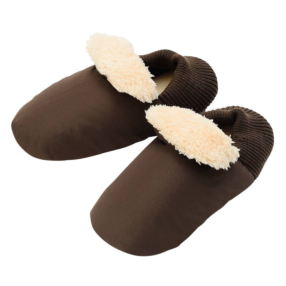 【ボア】バブーシュ型ルームシューズ【SALE】 AUN512 モカブラウン