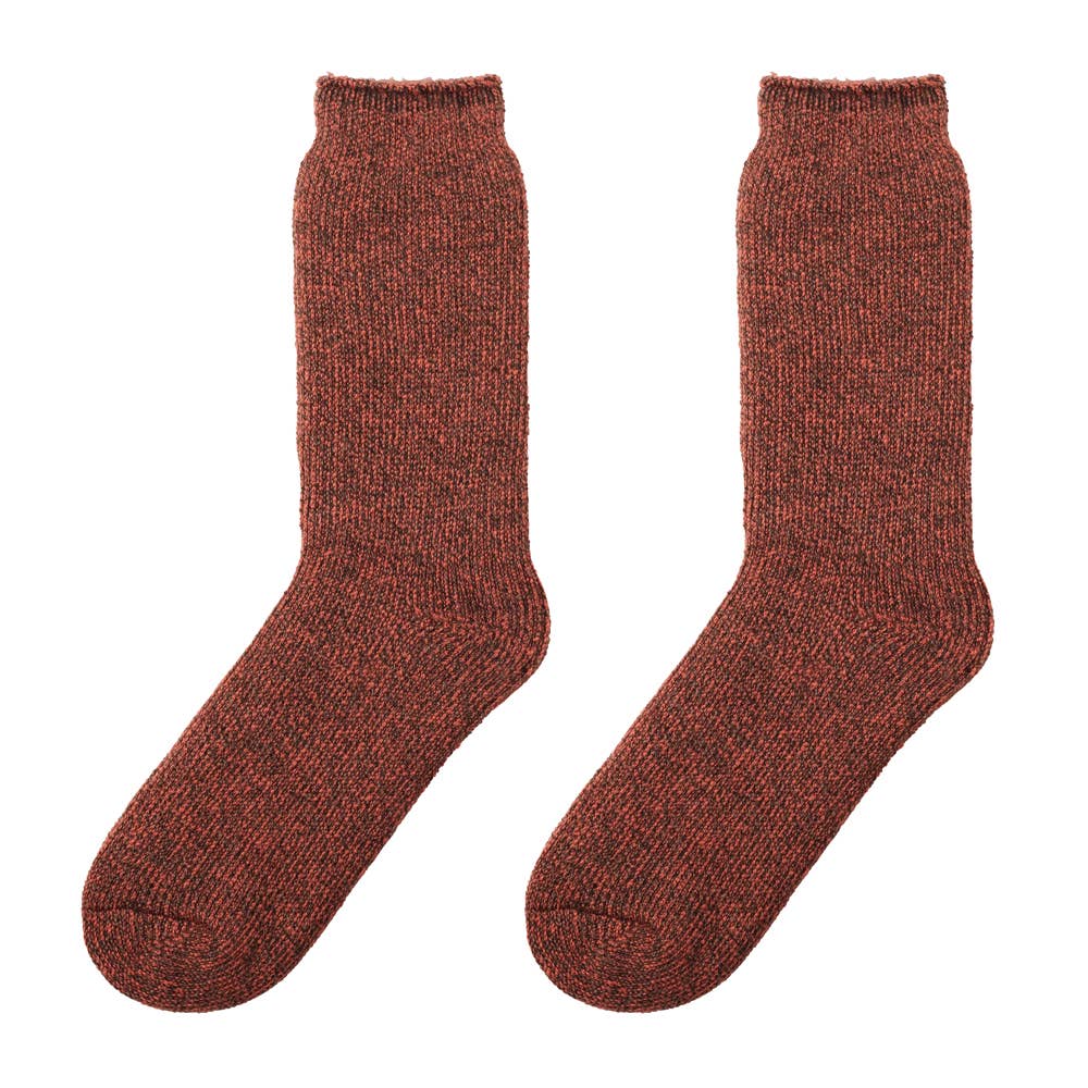 【裏起毛】ロング丈ルームソックス【SALE】 AUU151 ダークオレンジ