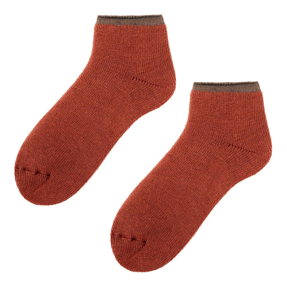 メンズ【裏起毛】スニーカー丈ソックス【SALE】 AUW111 ダークオレンジ