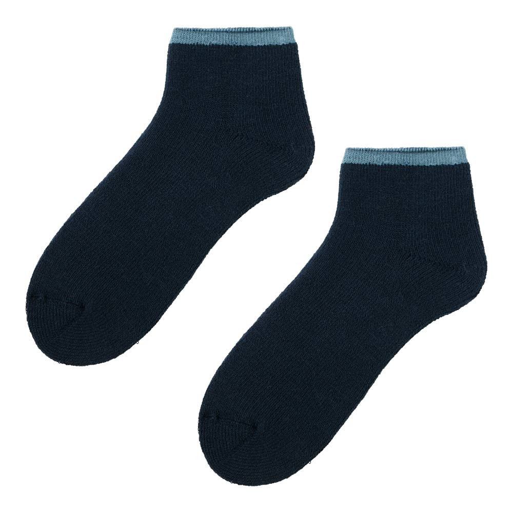 メンズ【裏起毛】スニーカー丈ソックス【SALE】 AUW111 ネービー