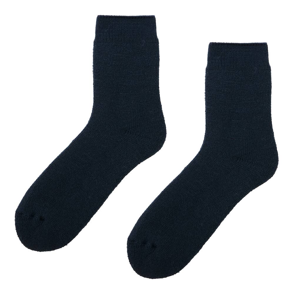 メンズ【裏起毛】ショート丈ソックス【SALE】 AUW112 ネービー