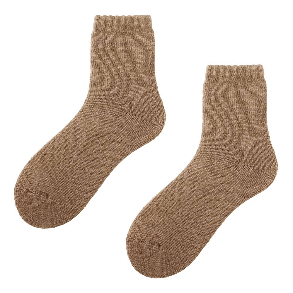 メンズ【裏起毛】ショート丈ルームソックス【SALE】 AUW121 ブラウン