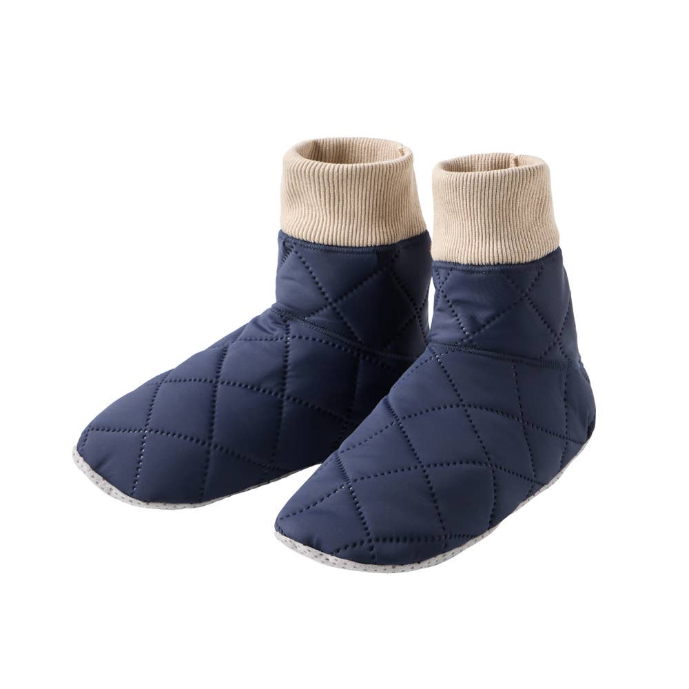 【ストレッチキルト】ルームシューズ ブーツタイプ【くつしたの日対象】 AUY011 ネービー