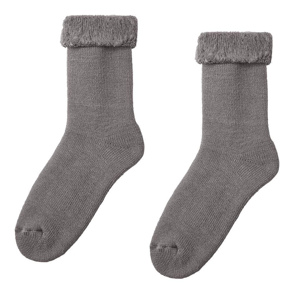 【裏起毛】ルームソックス クルー丈 AUY121 チャコールグレー