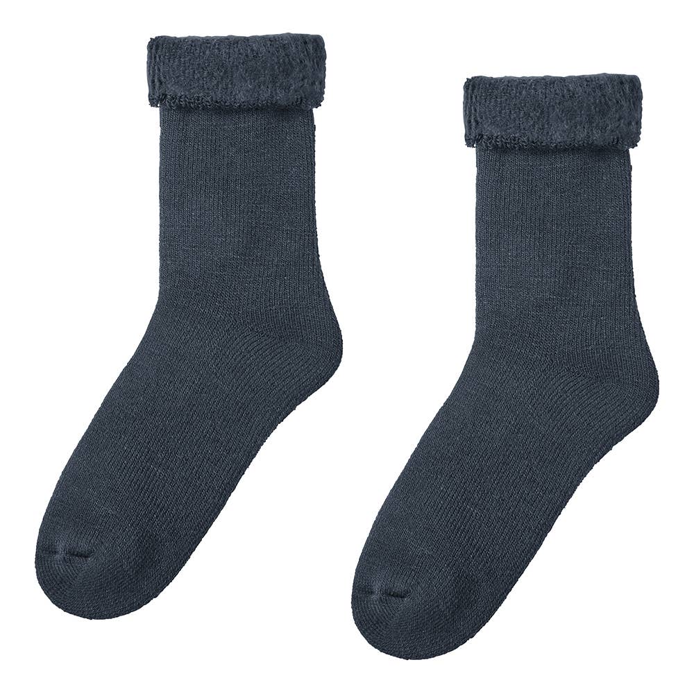 【裏起毛】ルームソックス クルー丈 AUY121 ネービー