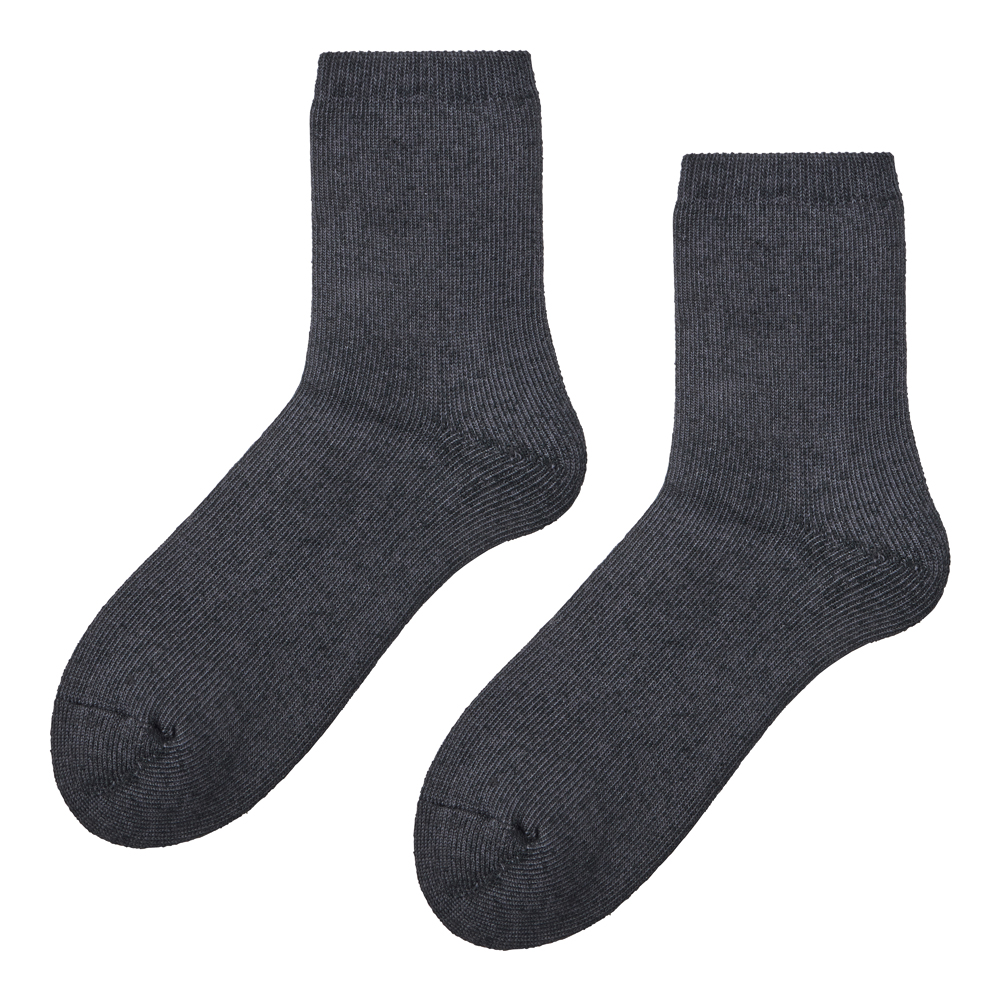 【2層構造保温】ルームソックス クルー丈【くつしたの日対象】 AUY131 モクブラック