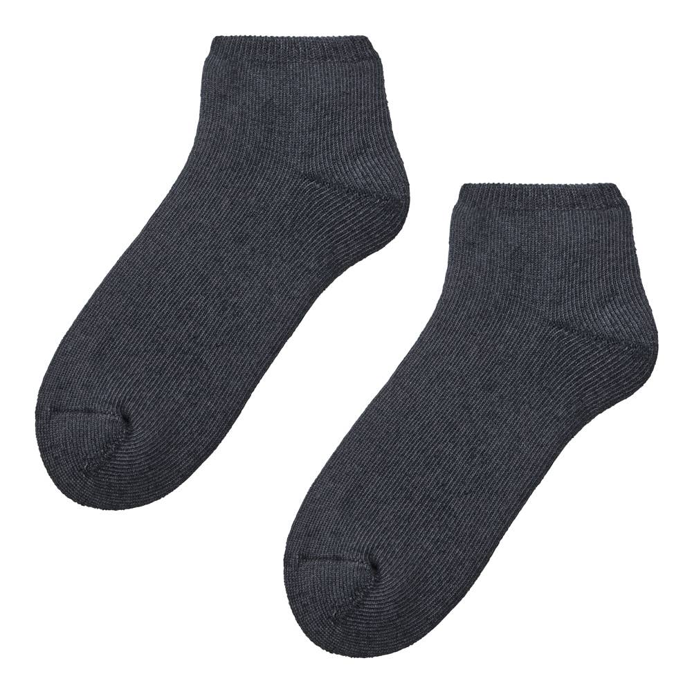 【2層構造保温】ルームソックス スニーカー丈【くつしたの日対象】 AUY132 モクブラック