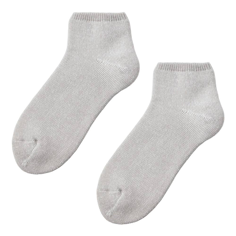 【2層構造保温】ルームソックス スニーカー丈【くつしたの日対象】 AUY132 モクグレー