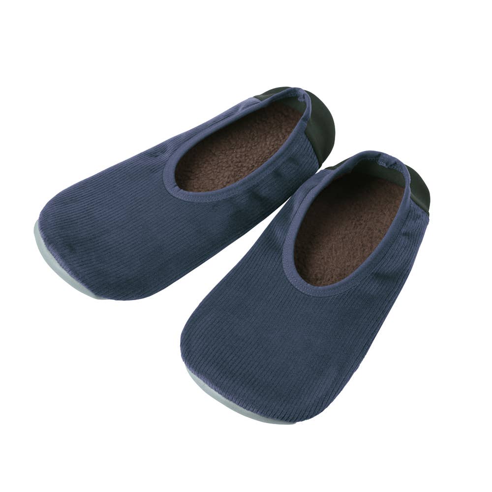 【内側ボア・コーデュロイ】おうちスリッポン【くつしたの日対象】 AUY202 ネービー