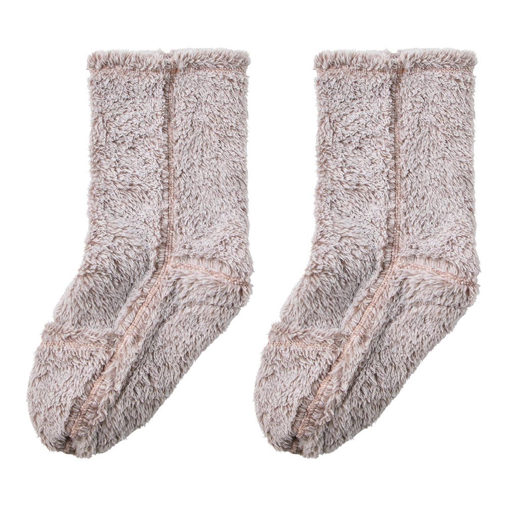 【おやすみ】2wayつま先開閉ソックス ボア（メンズ） AUY331 モカブラウン