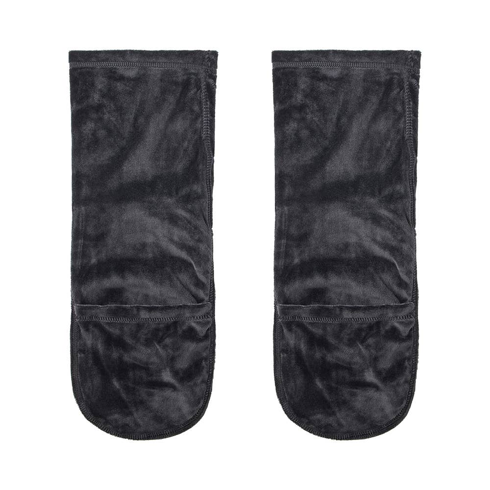 【おやすみ】2wayつま先開閉ソックス ベロア（メンズ） AUY332 ブラック