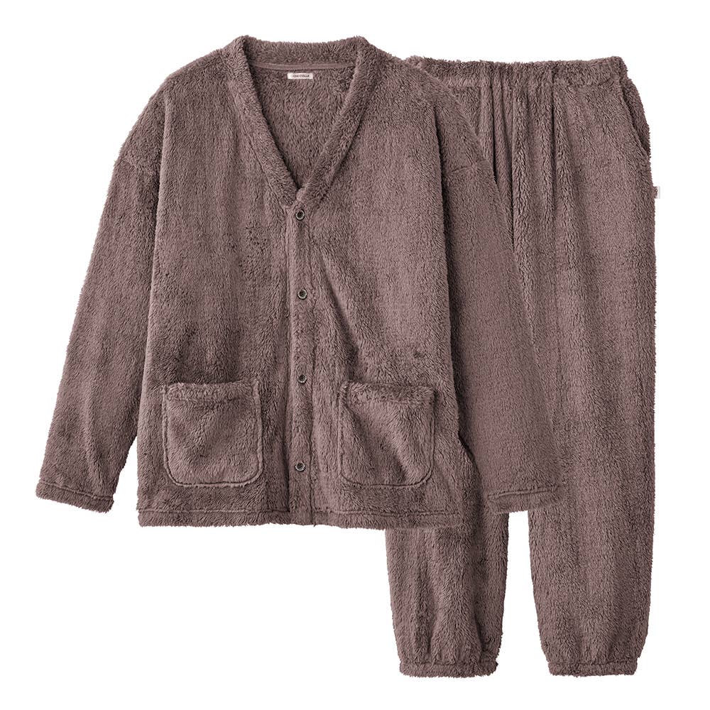 【ドロップショルダー】ルームウェア ボアフリース AUY403 ブラウン