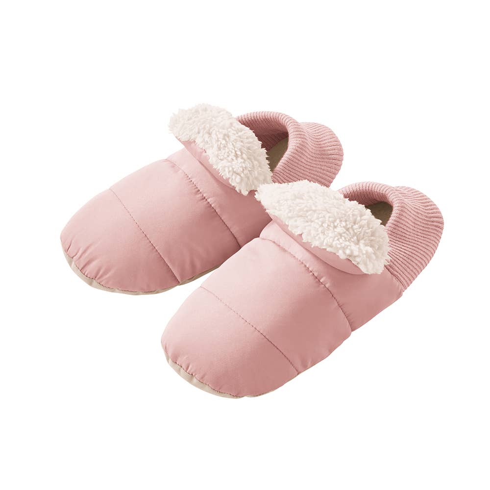 【バウンドヒーター】ルームシューズ バブーシュタイプ AUY502 ライトピンク