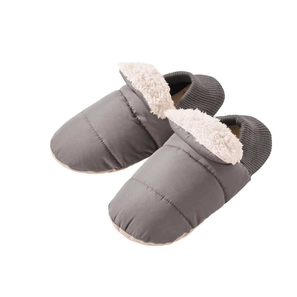 【バウンドヒーター】ルームシューズ バブーシュタイプ AUY502 グレー