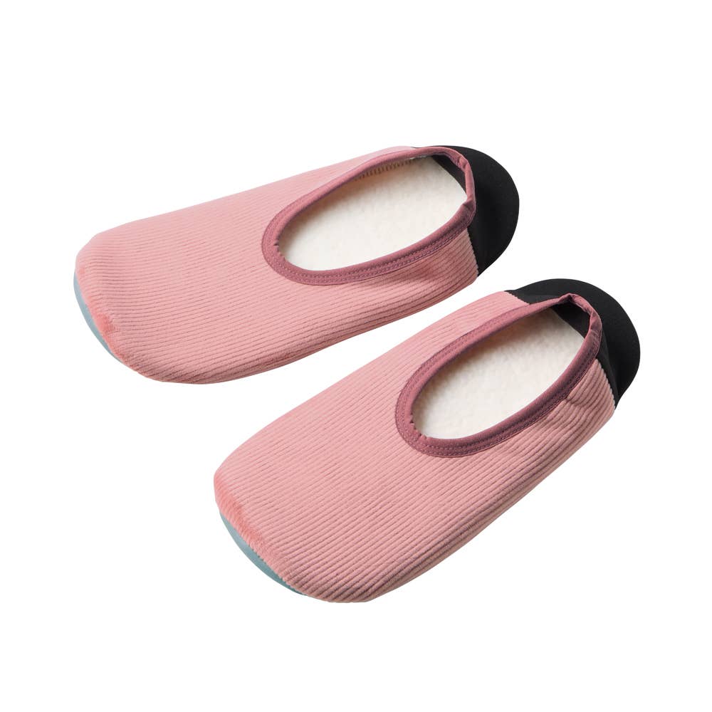 【内側ボア・コーデュロイ】おうちスリッポン AUY702 サーモンピンク