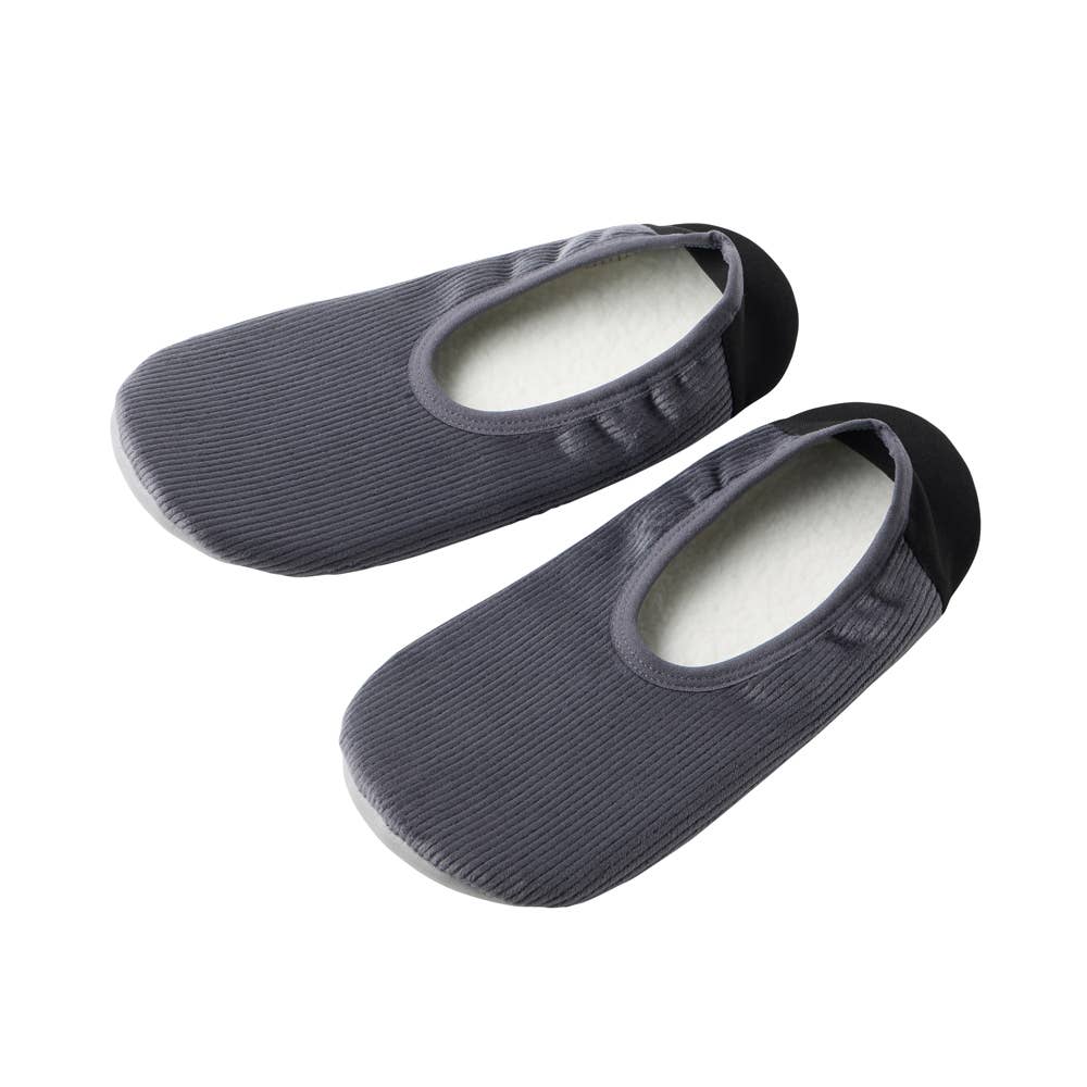 【内側ボア・コーデュロイ】おうちスリッポン AUY702 ダークグレー