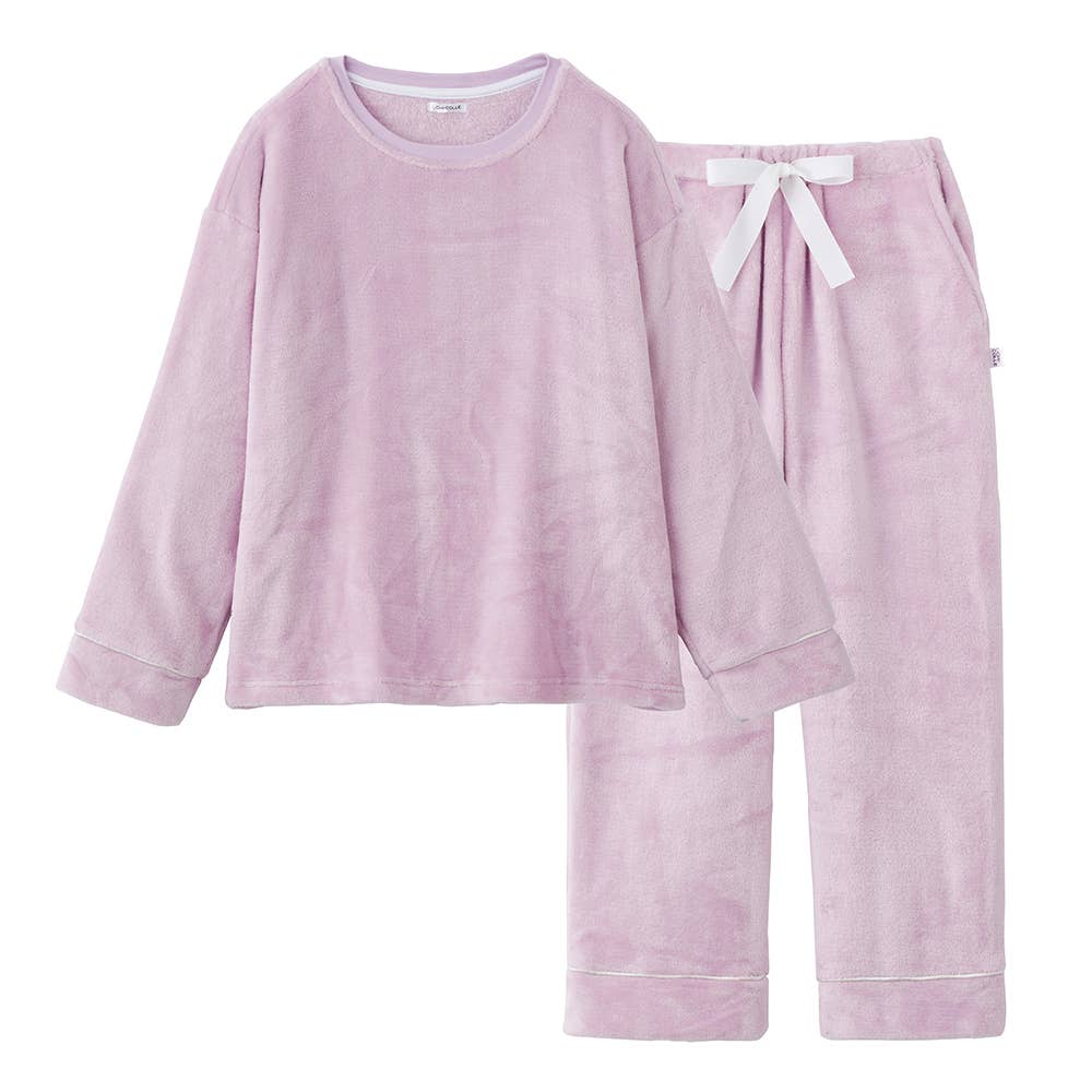 【ドロップショルダー】ルームウェア フリース AUY904 ペイルピンク