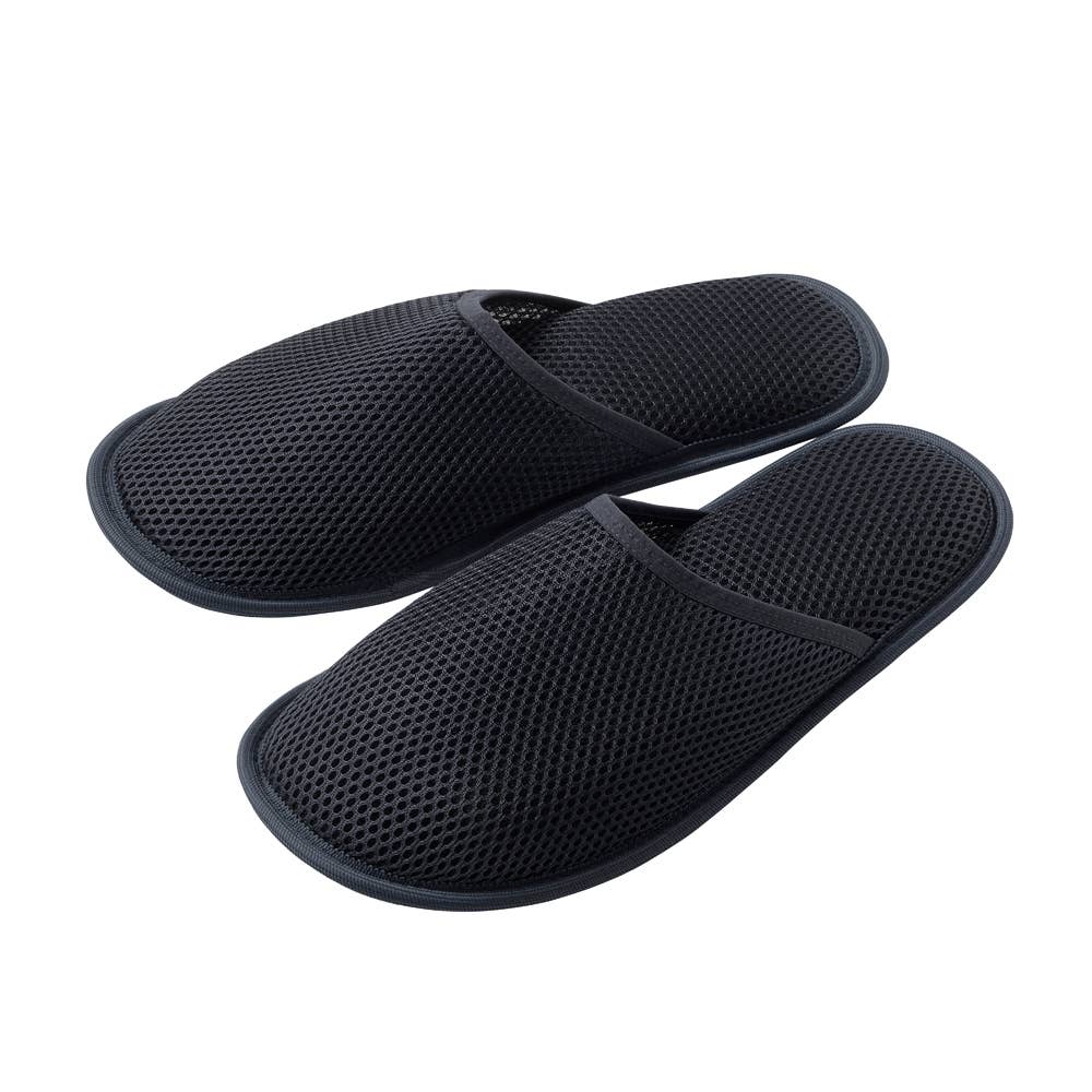 【おうちスリッポン】スリッパタイプ AUZ706 ブラック