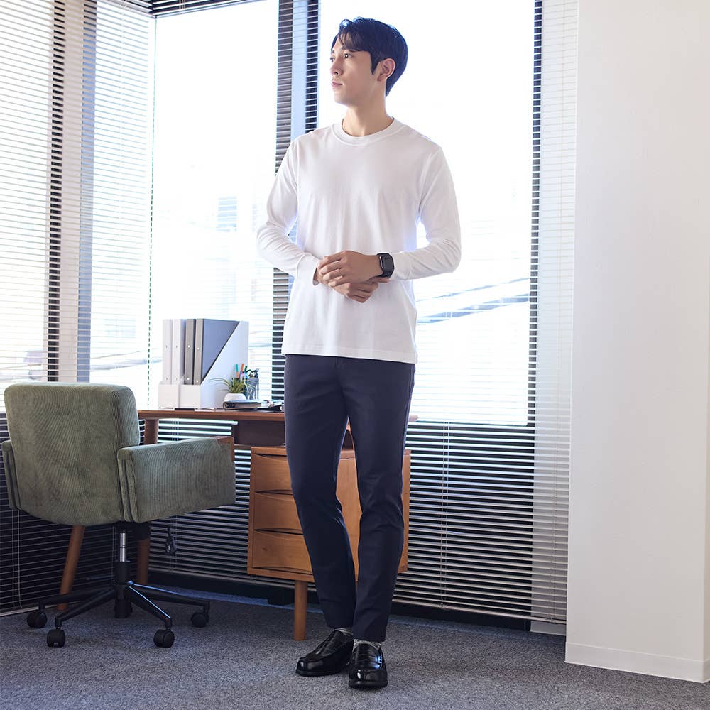 裏起毛 マットレーヨン 前とじ ベルトループ付き テーパードパンツ BD111K E5