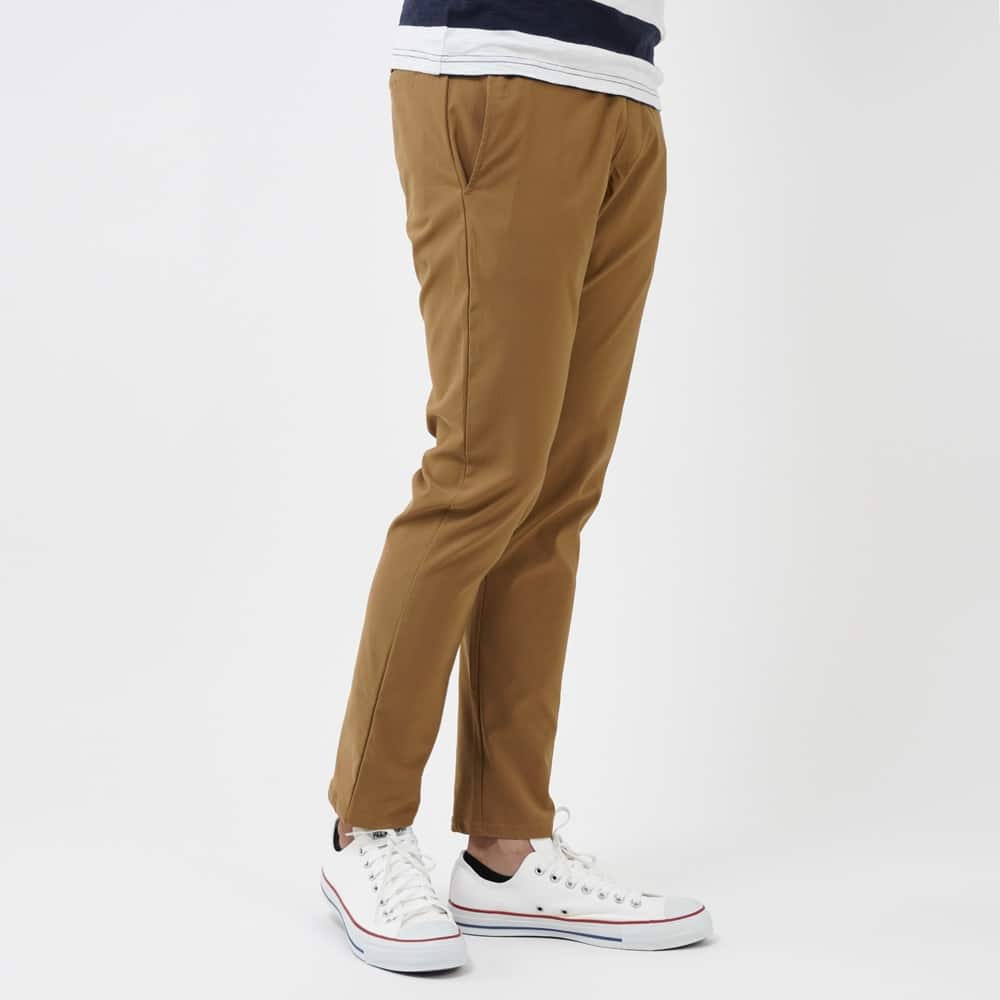 ドライレーヨン混ストレッチパンツ スリムテーパード メンズ m01k メンズ アウターパンツ